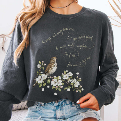 Long-sleeve Pepper / S He Sings Each Song Twice Over Robert Browning Literary Long Sleeve The Mystic Eden