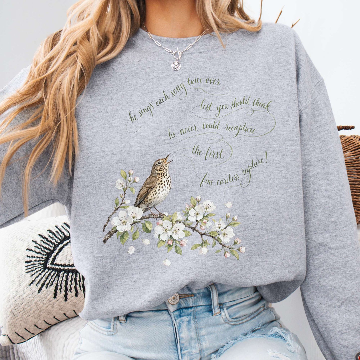 He Sings Each Song Twice Over Robert Browning Literary Sweatshirt