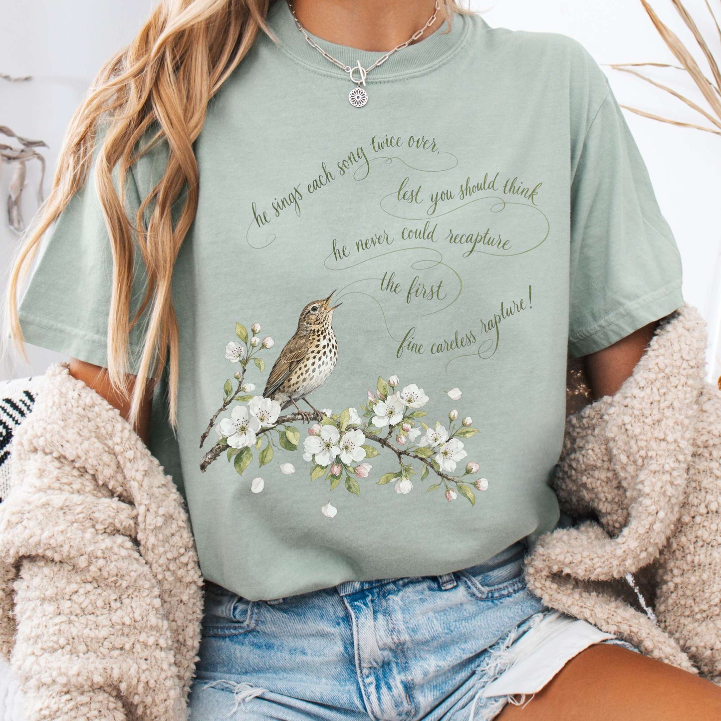 Bay - He Sings Each Song Twice Over Robert Browning Literary T-Shirt