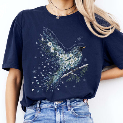 Stopping By Woods On a Snowy Evening Robert Frost Literary T-Shirt