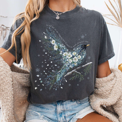 T-Shirt Pepper / S Stopping By Woods On a Snowy Evening Robert Frost Literary T-Shirt The Mystic Eden