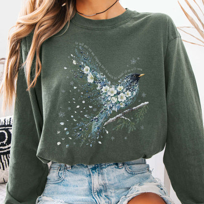 Hemp - Stopping By Woods On a Snowy Evening Robert Frost Literary Long Sleeve