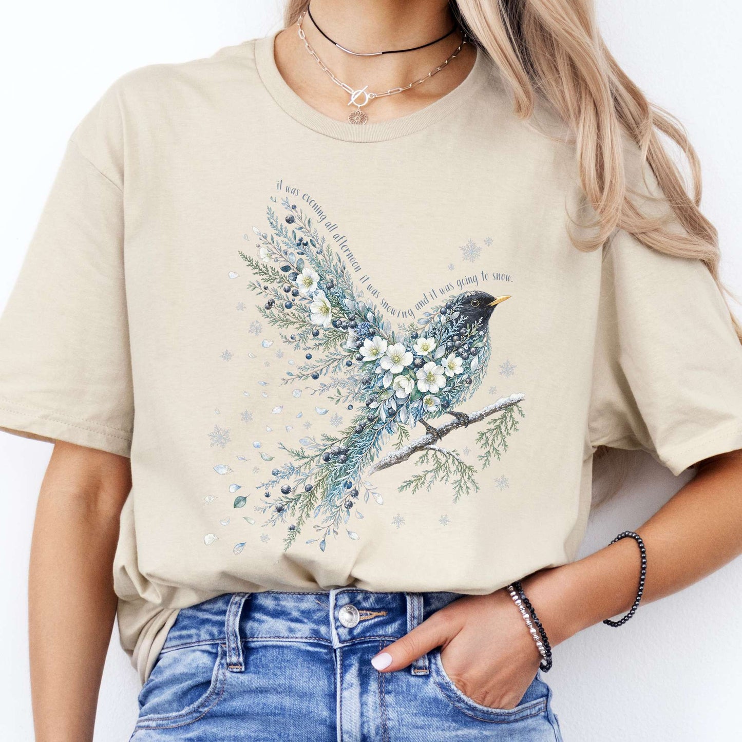 Stopping By Woods On a Snowy Evening Robert Frost Literary T-Shirt