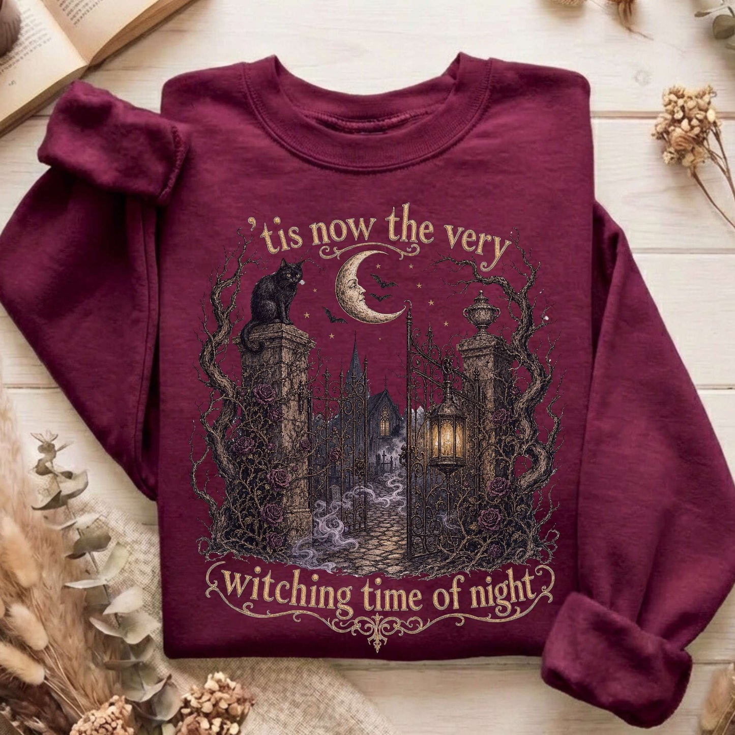 'Tis Now the Very Witching Time of Night Shakespeare Literary Sweatshirt