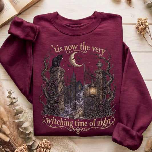 'Tis Now the Very Witching Time of Night Shakespeare Literary Sweatshirt