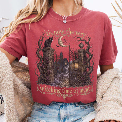 T-Shirt Crimson / S 'Tis Now the Very Witching Time of Night Shakespeare Literary T-Shirt The Mystic Eden