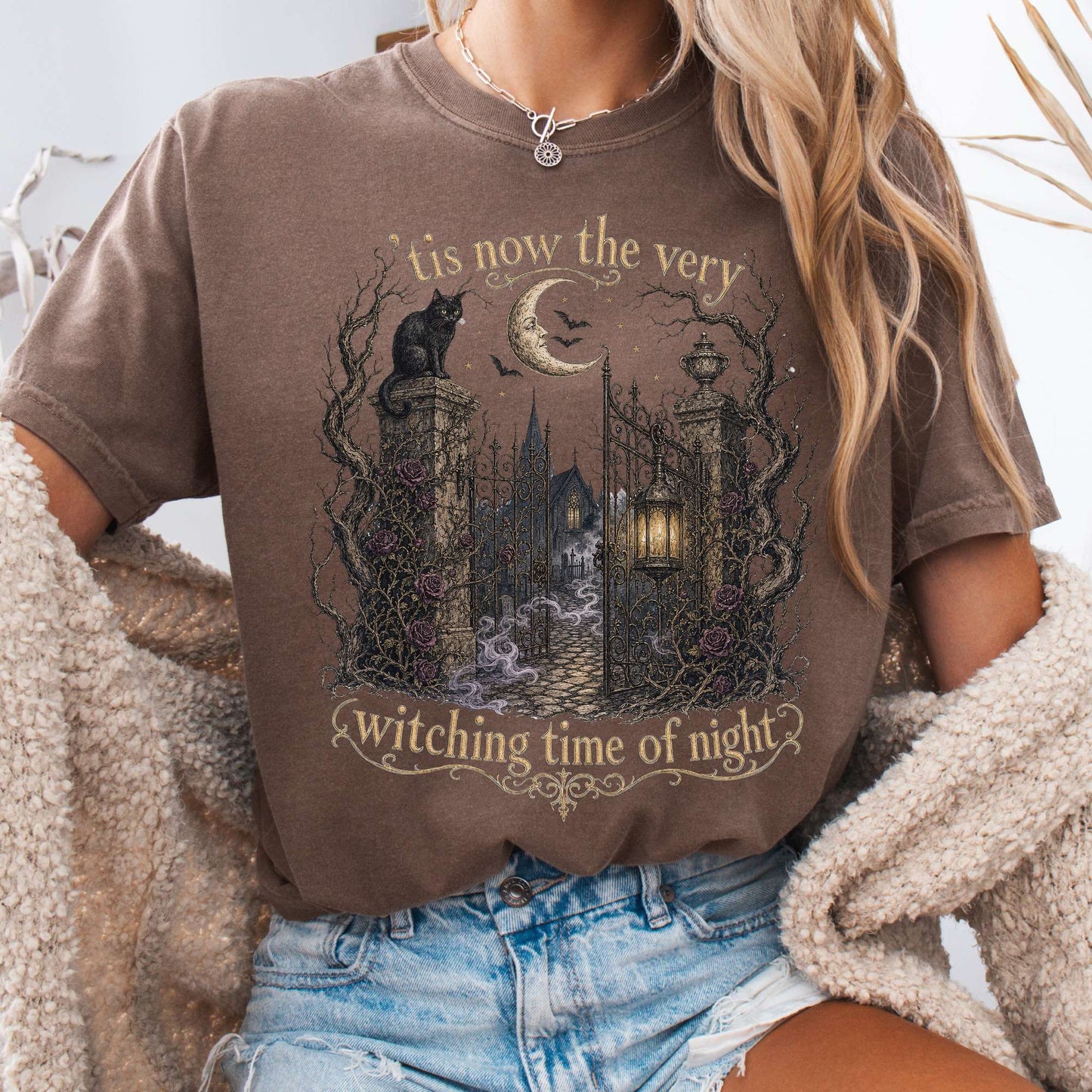 T-Shirt Espresso / S 'Tis Now the Very Witching Time of Night Shakespeare Literary T-Shirt The Mystic Eden