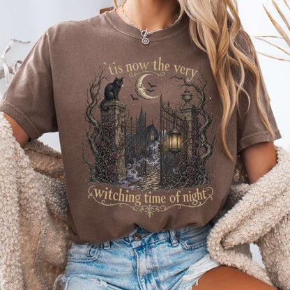 T-Shirt Espresso / S 'Tis Now the Very Witching Time of Night Shakespeare Literary T-Shirt The Mystic Eden