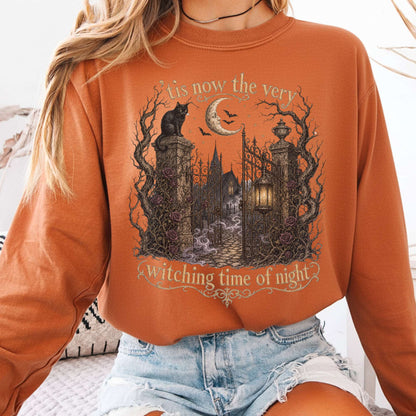 Long-sleeve Yam / S 'Tis Now the Very Witching Time of Night Shakespeare Literary Long Sleeve The Mystic Eden