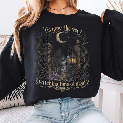 'Tis Now the Very Witching Time of Night Shakespeare Literary Crewneck Sweatshirt