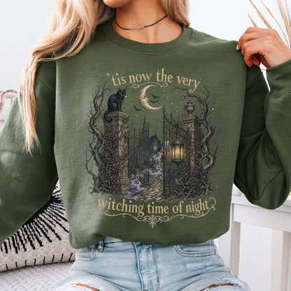 'Tis Now the Very Witching Time of Night Shakespeare Literary Crewneck Sweatshirt