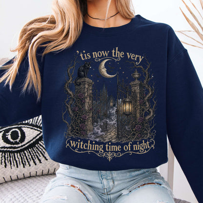 'Tis Now the Very Witching Time of Night Shakespeare Literary Crewneck Sweatshirt