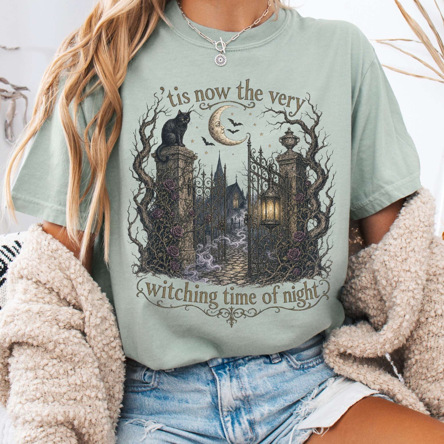 T-Shirt Bay / S 'Tis Now the Very Witching Time of Night Shakespeare Literary T-Shirt The Mystic Eden
