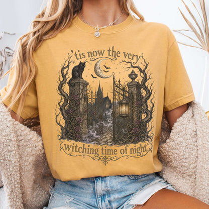 T-Shirt Mustard / S 'Tis Now the Very Witching Time of Night Shakespeare Literary T-Shirt The Mystic Eden