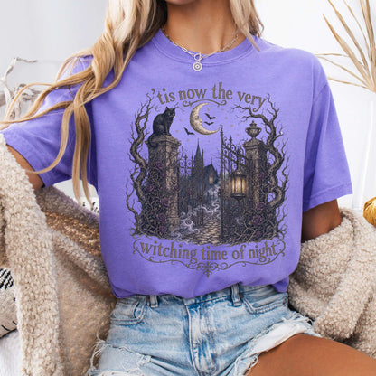 T-Shirt Violet / S 'Tis Now the Very Witching Time of Night Shakespeare Literary T-Shirt The Mystic Eden