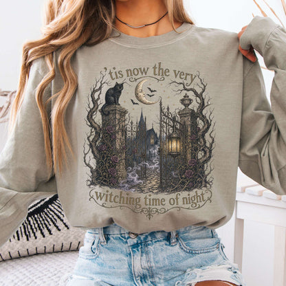 Long-sleeve Sandstone / S 'Tis Now the Very Witching Time of Night Shakespeare Literary Long Sleeve The Mystic Eden