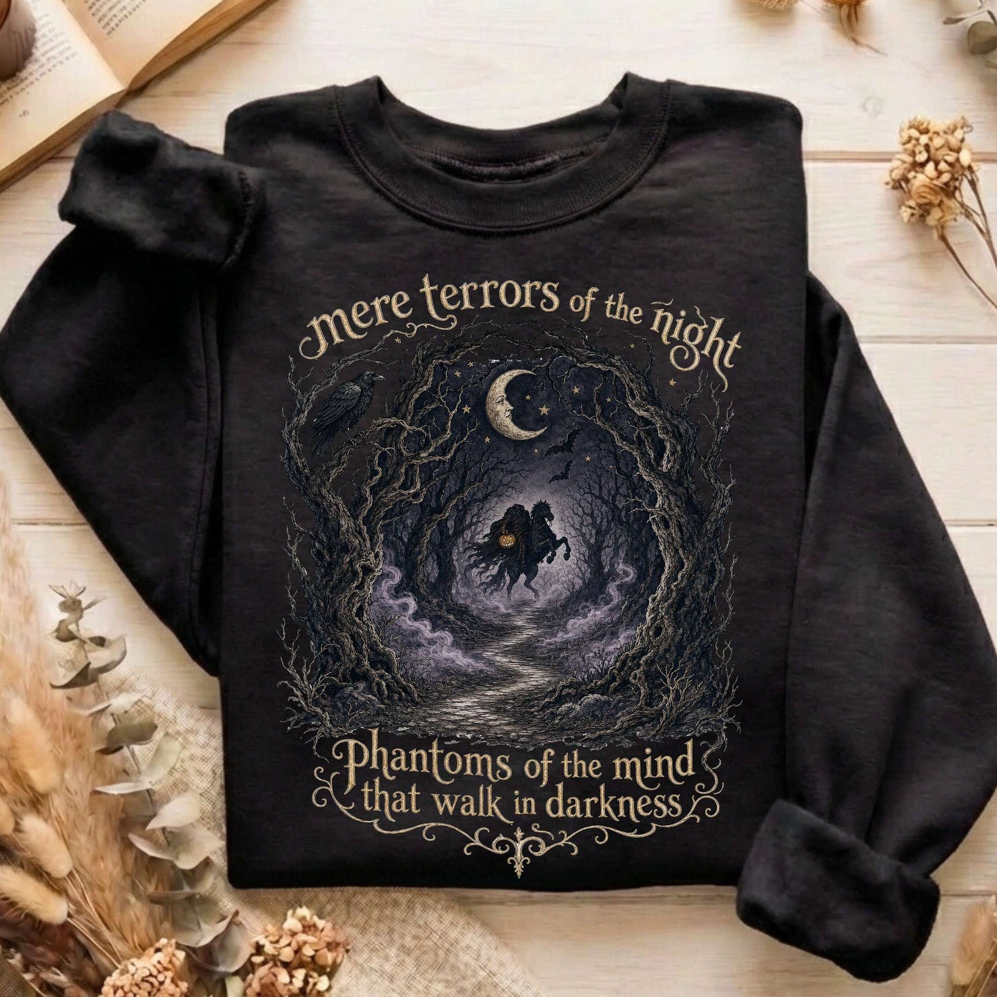 Mere Terrors of the Night Sleepy Hollow Literary Sweatshirt