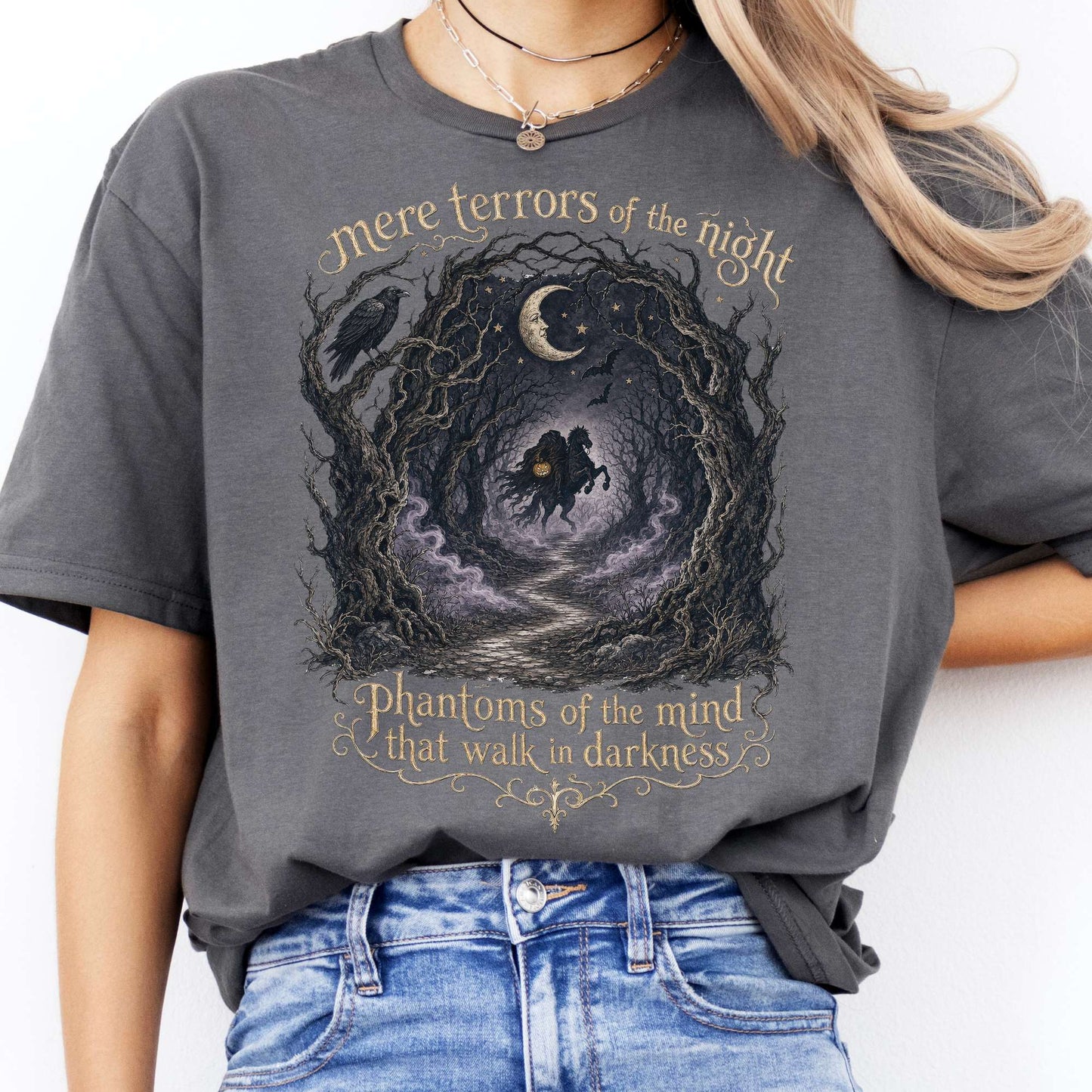 Mere Terrors of the Night Sleepy Hollow Literary T-Shirt
