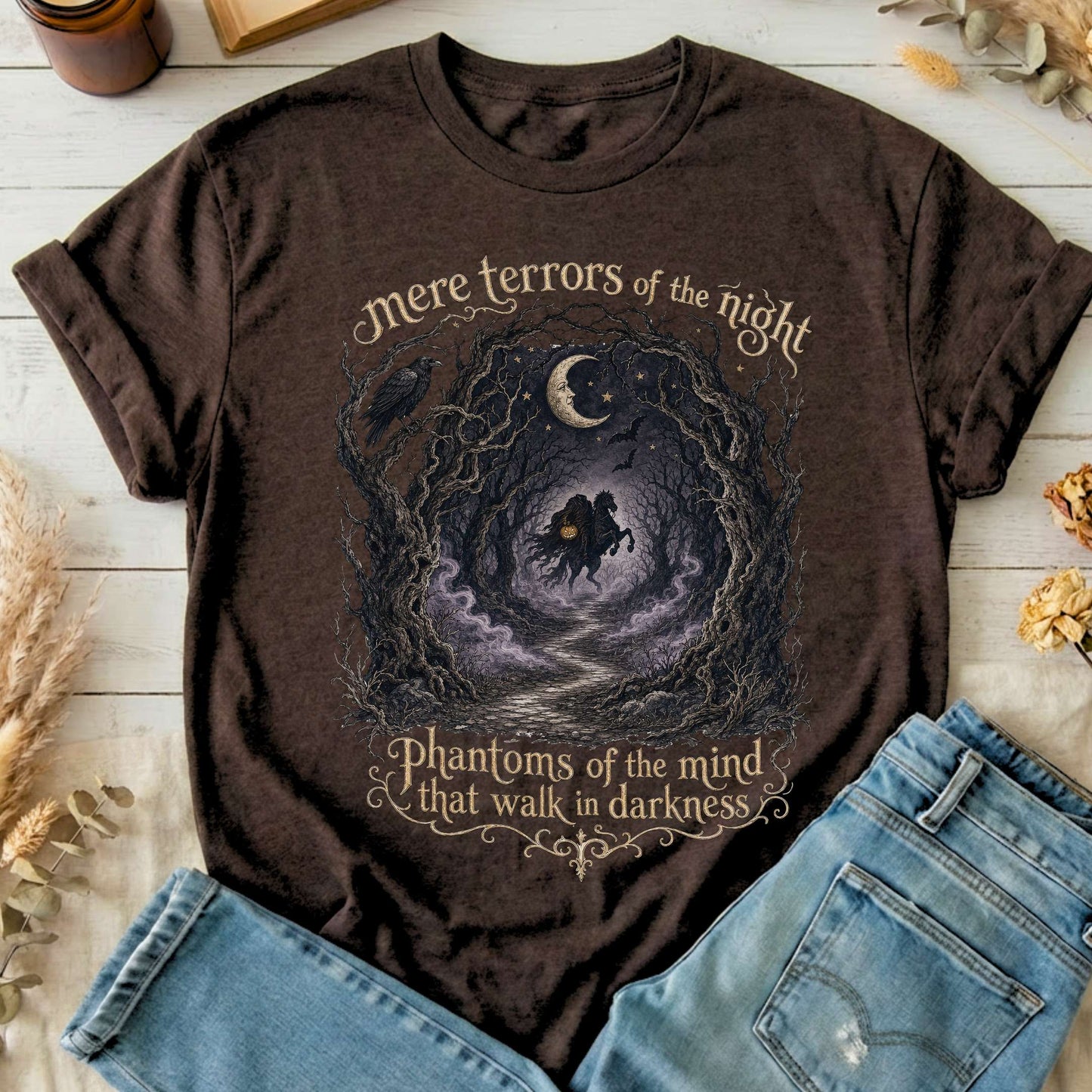 Mere Terrors of the Night Sleepy Hollow Literary T-Shirt
