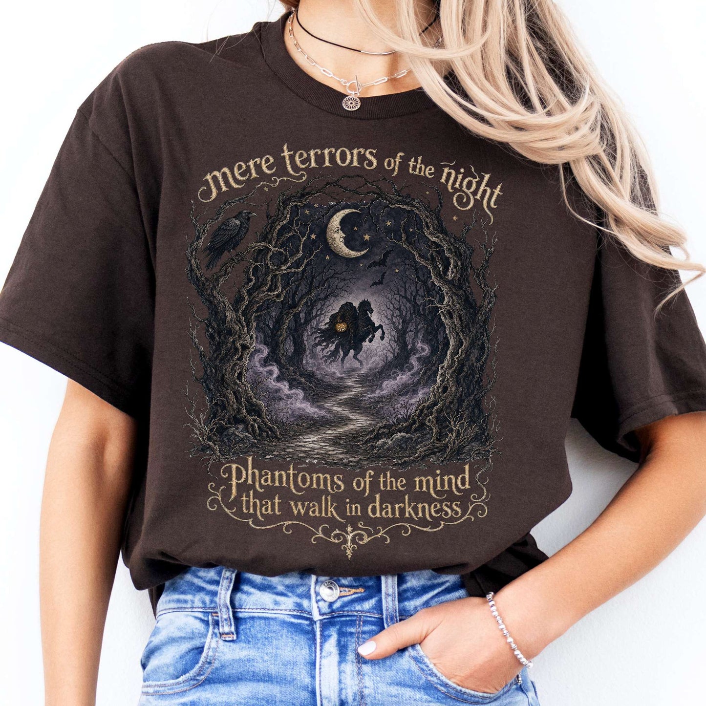 Mere Terrors of the Night Sleepy Hollow Literary T-Shirt