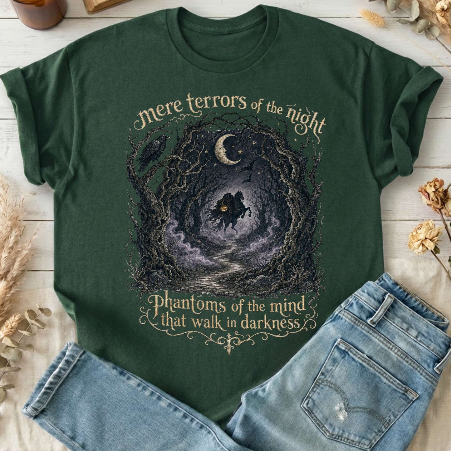 Mere Terrors of the Night Sleepy Hollow Literary T-Shirt