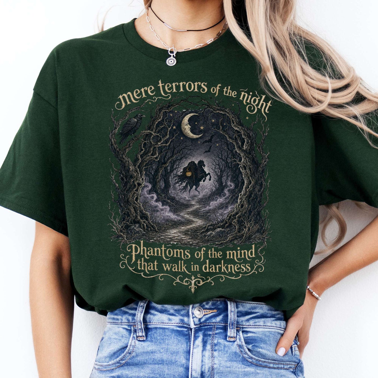 Mere Terrors of the Night Sleepy Hollow Literary T-Shirt