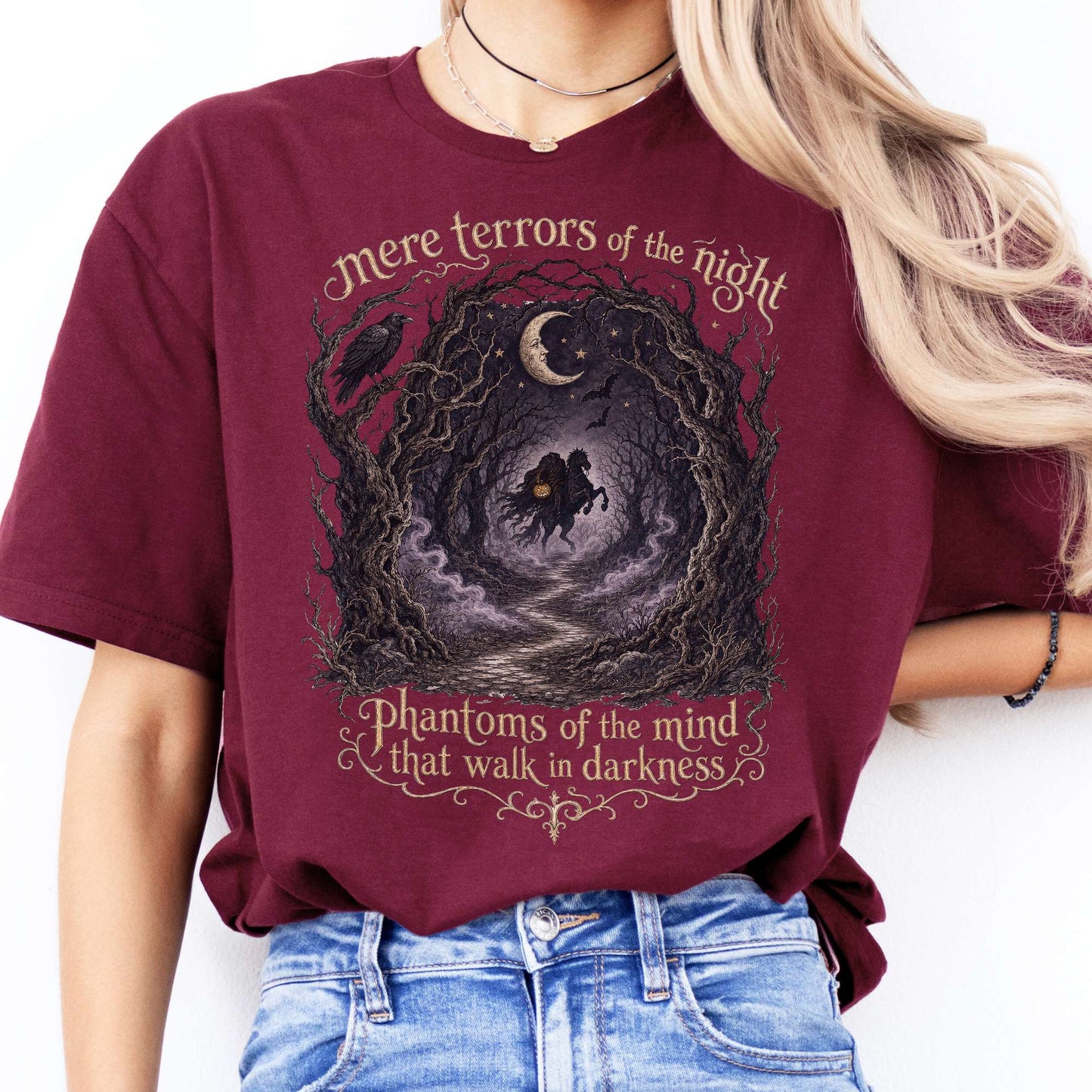 Mere Terrors of the Night Sleepy Hollow Literary T-Shirt