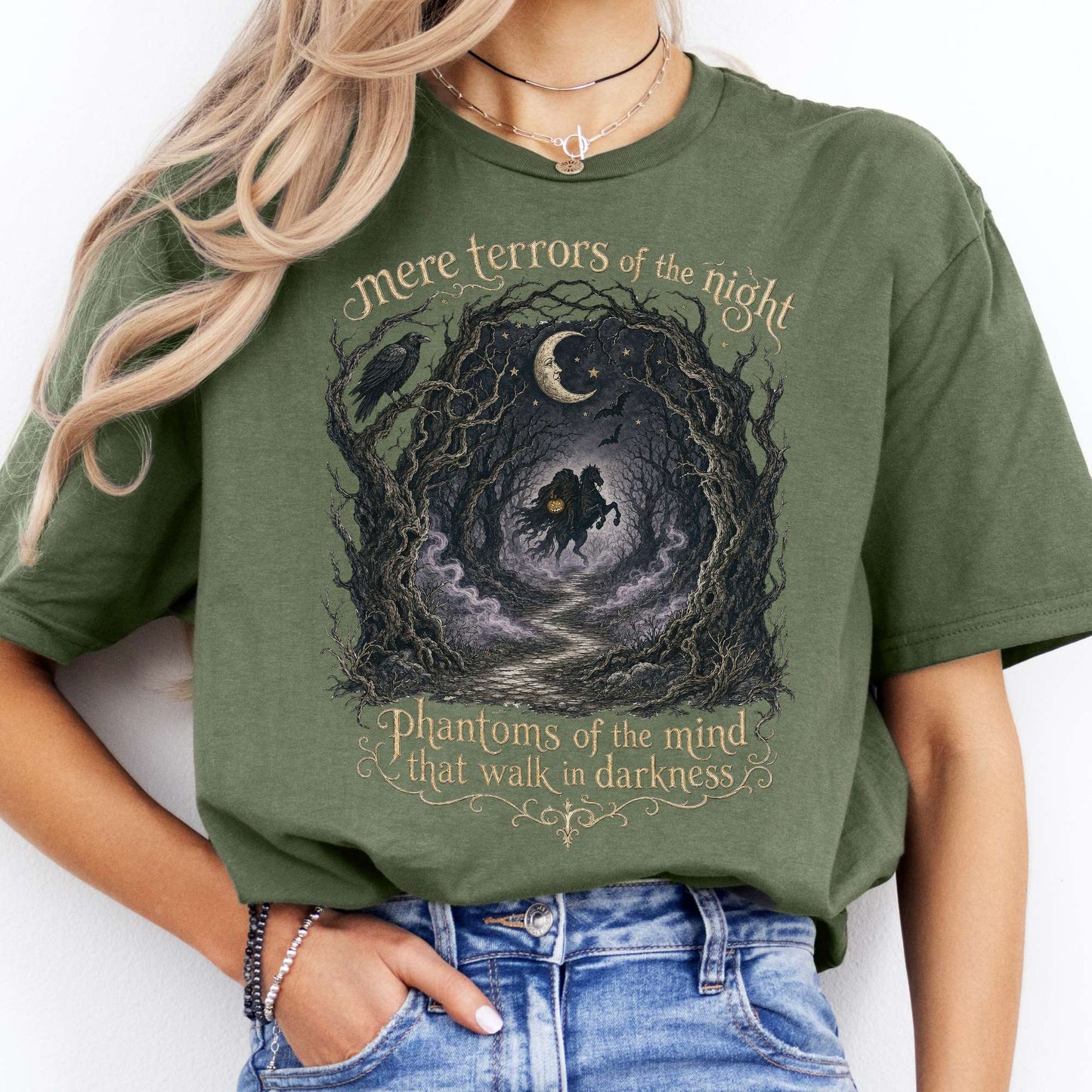 Mere Terrors of the Night Sleepy Hollow Literary T-Shirt