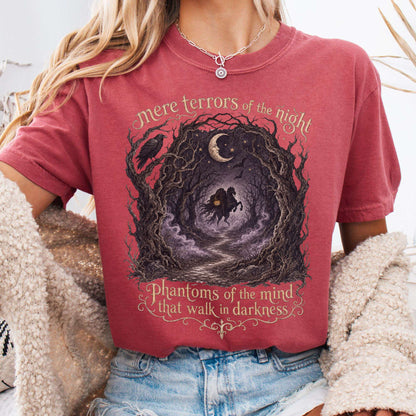 T-Shirt Crimson / S Mere Terrors of the Night Sleepy Hollow Literary T-Shirt The Mystic Eden
