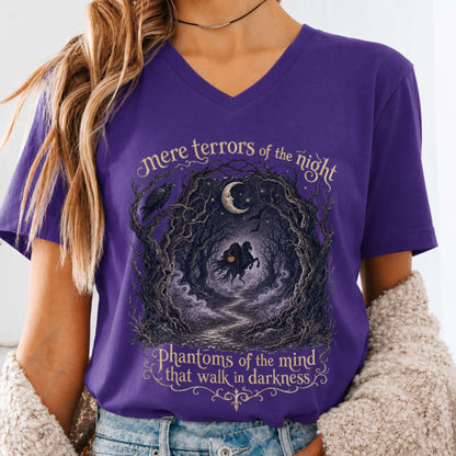 Mere Terrors of the Night Sleepy Hollow Literary V-Neck
