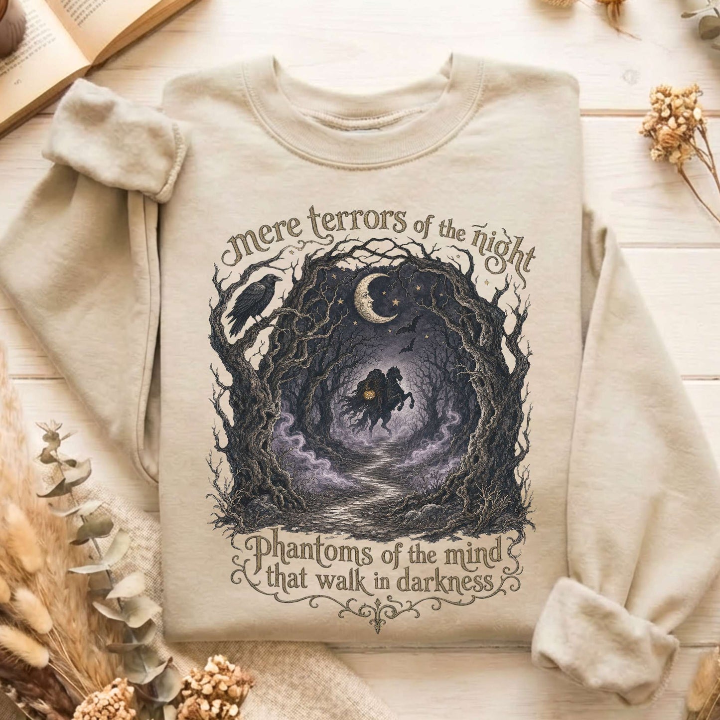 Mere Terrors of the Night Sleepy Hollow Literary Sweatshirt