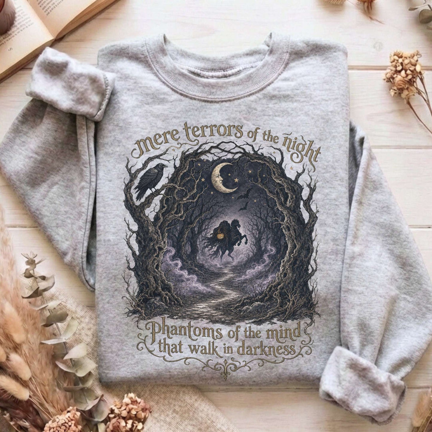 Mere Terrors of the Night Sleepy Hollow Literary Sweatshirt