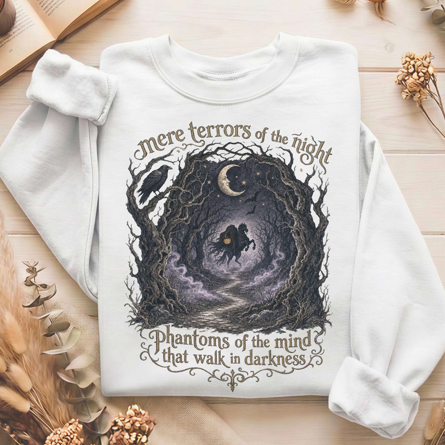 Mere Terrors of the Night Sleepy Hollow Literary Sweatshirt