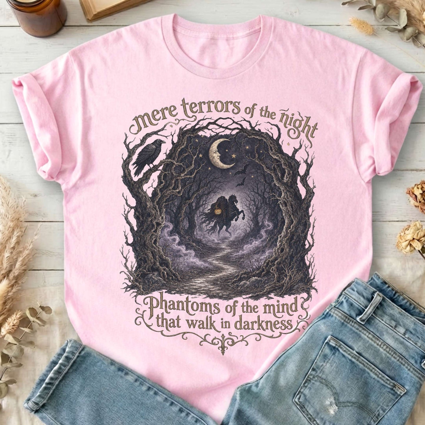 Mere Terrors of the Night Sleepy Hollow Literary T-Shirt