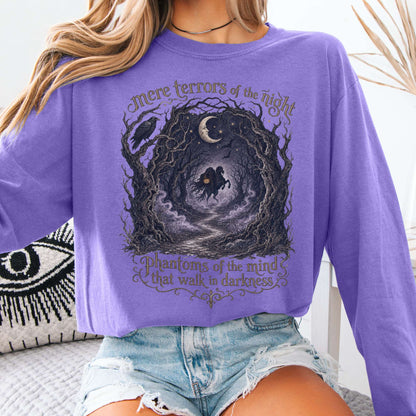Long-sleeve Violet / S Mere Terrors of the Night Sleepy Hollow Literary Long Sleeve The Mystic Eden