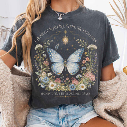 T-Shirt Pepper / S I Almost Wish We Were Butterflies John Keats T-Shirt The Mystic Eden