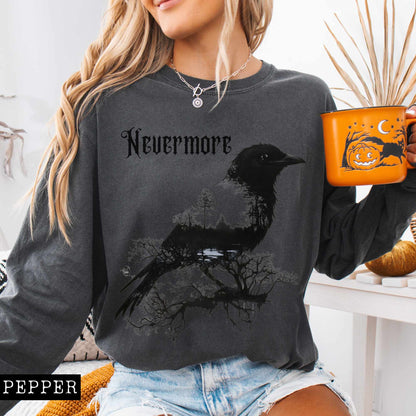 The Raven Nevermore Long Sleeved Shirt Edgar Allan Poe