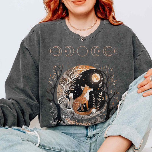 Vintage witchy goblincore fox sweatshirt