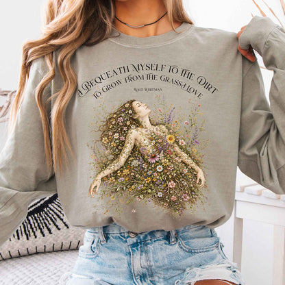 Long-sleeve Sandstone / S I Bequeath Myself to the Dirt Walt Whitman Long Sleeve The Mystic Eden