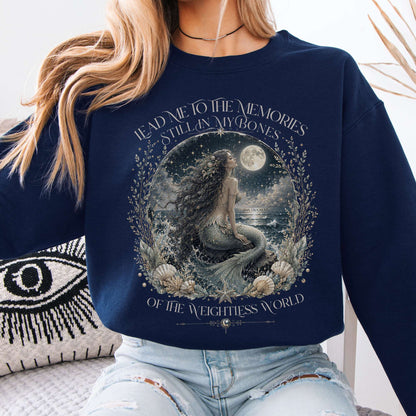 Sweatshirt Navy / S A Mermaid's Memories Of The Weightless World Amy Crockett Crewneck Sweatshirt The Mystic Eden