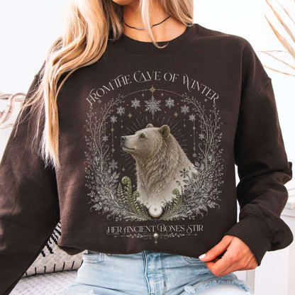 Sweatshirt Dark Chocolate / S From the Cave of Winter Her Ancient Bones Stir Crewneck Sweatshirt The Mystic Eden