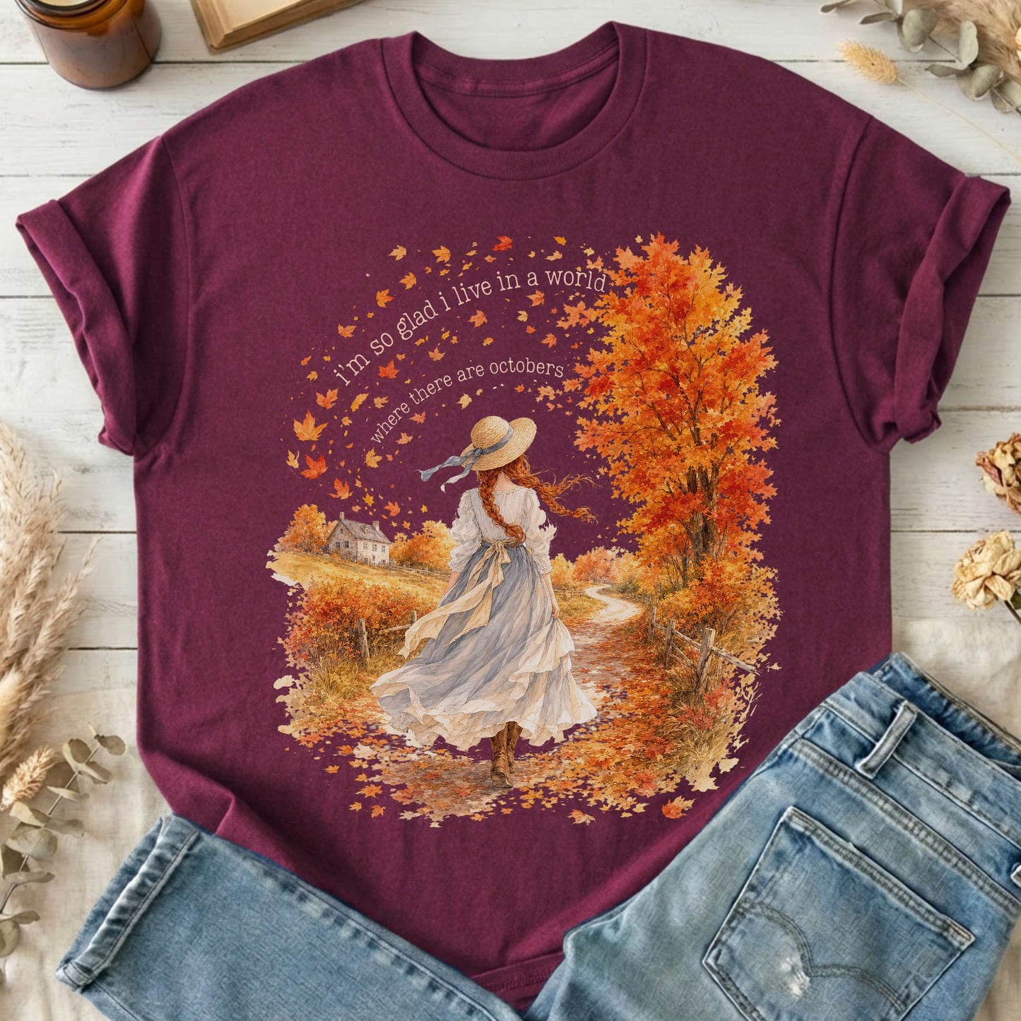 I'm So Glad I Live In A World Anne of Green Gables Literary T-Shirt