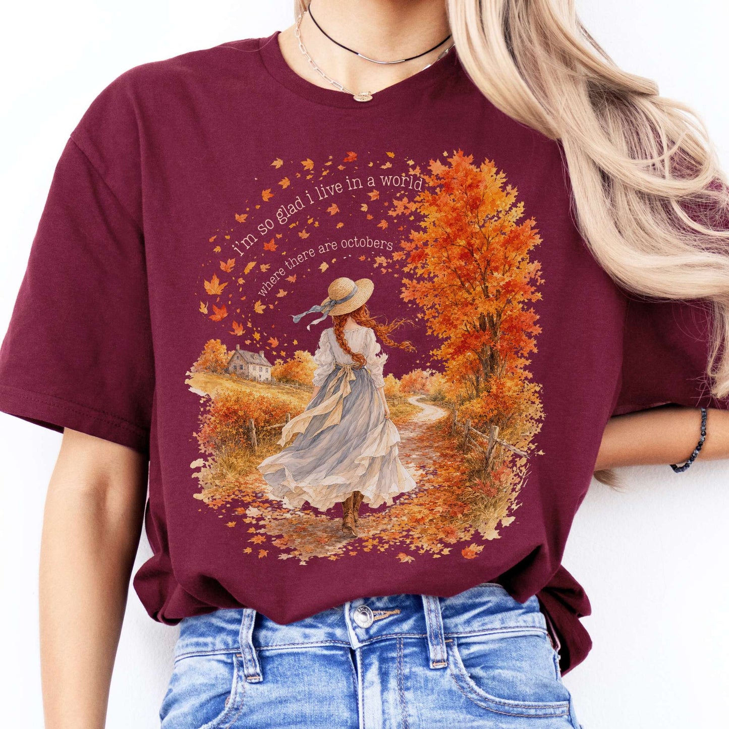 I'm So Glad I Live In A World Anne of Green Gables Literary T-Shirt