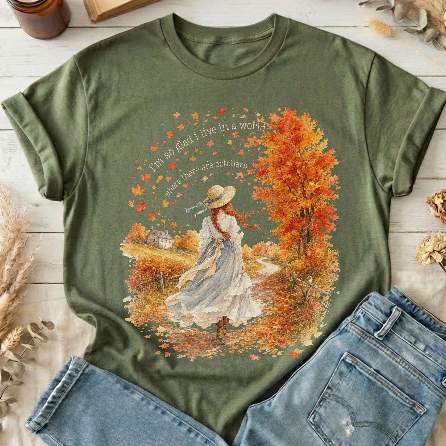 I'm So Glad I Live In A World Anne of Green Gables Literary T-Shirt