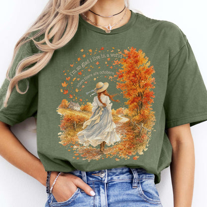I'm So Glad I Live In A World Anne of Green Gables Literary T-Shirt