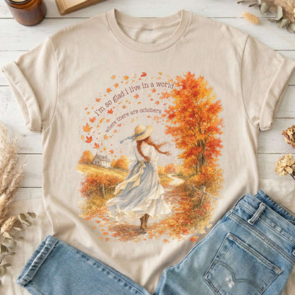 I'm So Glad I Live In A World Anne of Green Gables Literary T-Shirt