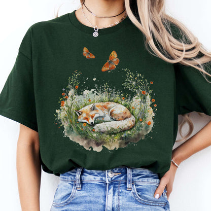 T-Shirts Sleeping Fox T-Shirt The Mystic Eden