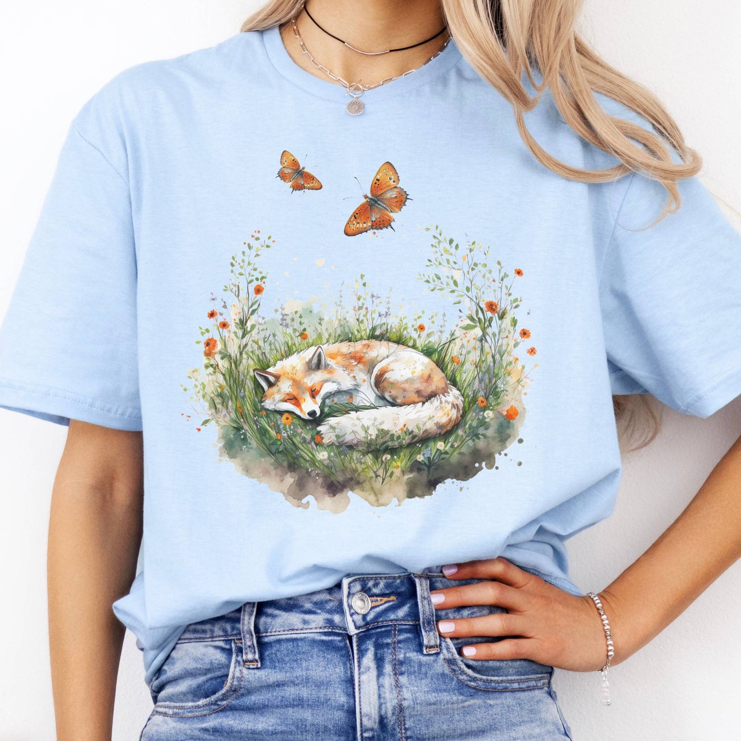 T-Shirts Sleeping Fox T-Shirt The Mystic Eden