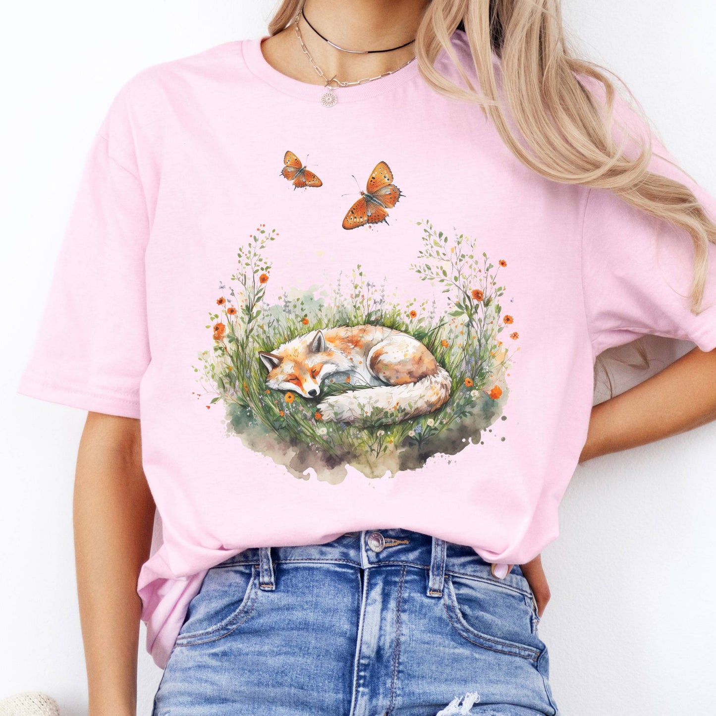 T-Shirts Sleeping Fox T-Shirt The Mystic Eden