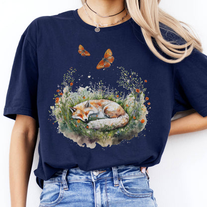 T-Shirts Sleeping Fox T-Shirt The Mystic Eden